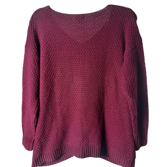 True Craft Maroon V Neck Sweater 2W - Picture 2 of 6